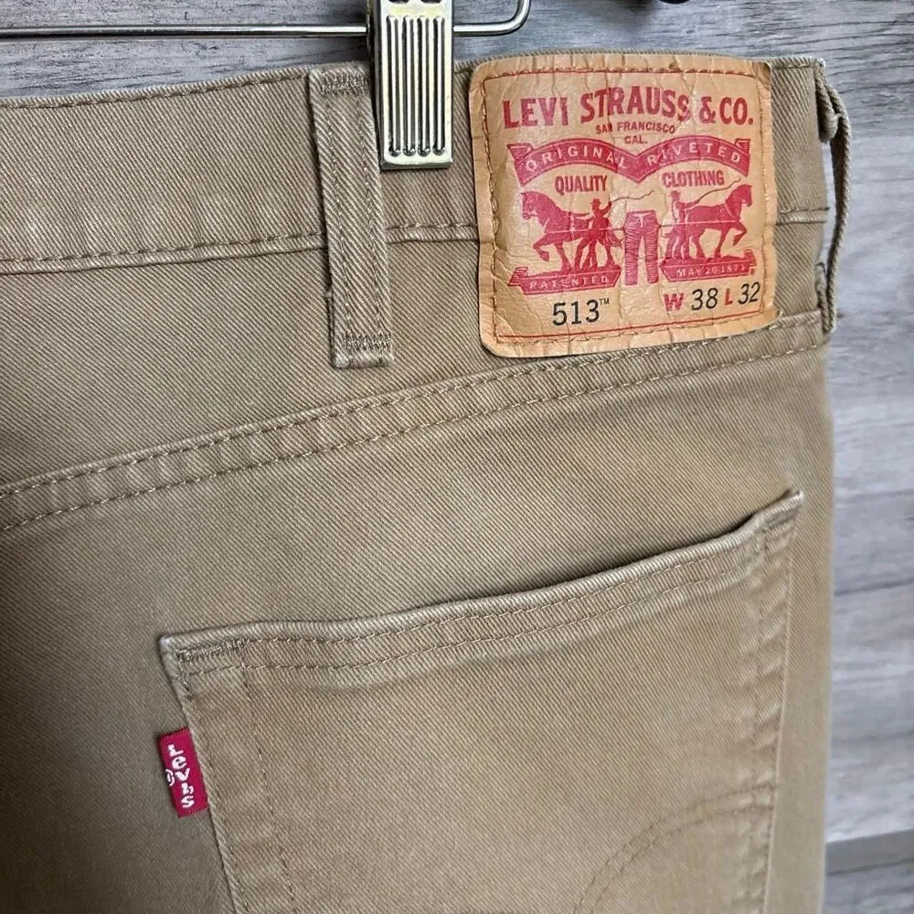 Levi's 513 Levi Strauss Tan Jeans 38 Casual Boho Classic Coastal Streetwear